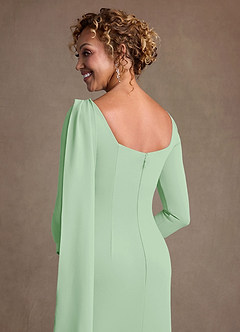 Azazie Merian Suknie dla Matki Panny Młodej Kolumna Pofałdowany Rozciągliwy Krep Długość do kolan Sukienka image6