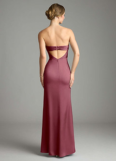 Azazie Leonis Bridesmaid Dresses Desert Rose Mermaid Pleated Stretch Satin Convertible Dress image2