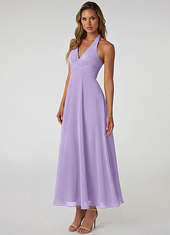 Azazie Tessie Suknie dla druhen Linia A Pofałdowany Szyfon Długość kostki Sukienka image3