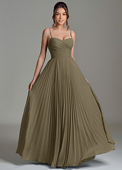 Azazie Catie Bridesmaid Dresses Willow Green A-Line Sweetheart Neckline Chiffon Dress image3