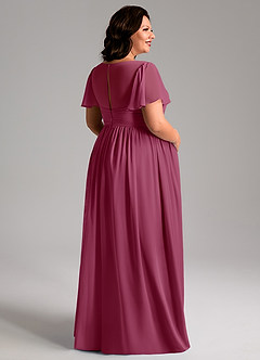Azazie Verna Maternity Bridesmaid Dresses A-Line V-Neck Ruched Chiffon Floor-Length Dress image8