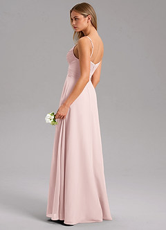 Azazie Terese Brautjungfernkleider A-Linie Plissee Chiffon Kleid Zartrosa image5