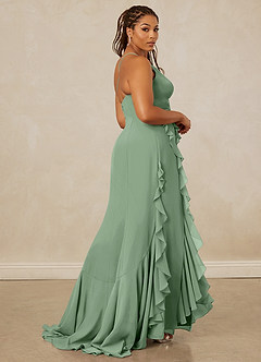 Christian Siriano Bridal for Azazie 1006 Brautjungfernkleider Meerjungfrau-Linie Gestreift Chiffon Kleid Matcha image9