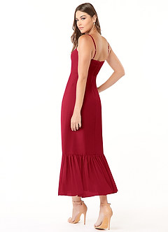 Azazie Justina Final Sale Scarlet A-Line Sweetheart Neckline Chiffon Dress image4