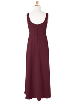 Azazie Renee Junior Cabernet A-Line Side Slit Chiffon Dress image6