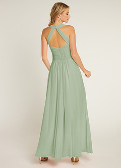 Azazie Claudia At-home Try On Dresses Dusty Rose A-Line Sweetheart Neckline Chiffon Dress image3