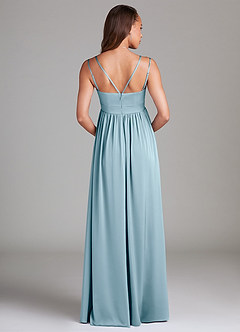 Azazie Emree Maternity Bridesmaid Dresses A-Line Stretch Satin Floor-Length Dress with Pockets image2
