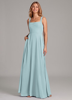 Azazie Shaude Bridesmaid Dresses Mist A-Line Pleated Chiffon Dress image3