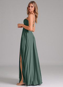 Azazie Akiko Bridesmaid Dresses Sea Moss A-Line Sweetheart Neckline Stretch Satin Dress image7