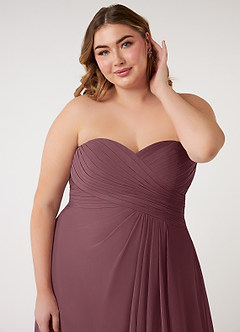 Azazie Arabella Allure Bridesmaid Dresses Sangria A-Line Sweetheart Neckline Chiffon Convertible Dress image14