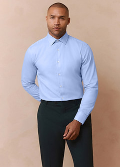 front Jermyn Light Blue 100% Cotton Non-Iron Dress Shirt