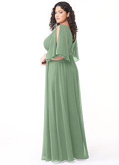 Azazie Temeka Bridesmaid Dresses Matcha A-Line Ruched Chiffon Dress image10