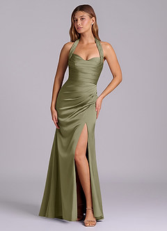 Azazie Destiny Bridesmaid Dresses Pistachio Mermaid Sweetheart Neckline Stretch Satin Dress image1