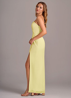 Azazie Tatianna Brautjungfernkleider Etui One-Shoulder Chiffon Kleid Zitronensorbet image5