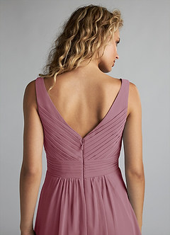 Azazie Grace Bridesmaid Dresses Vintage Mauve A-Line Pleated Chiffon Dress image6