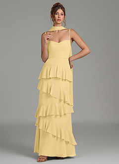 Azazie Imani Bridesmaid Dresses Butter A-Line Ruched Chiffon Dress image7