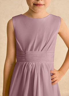 Azazie Edelweiss Flower Girl Dresses Dusty Rose A-Line Pleated Chiffon Dress image7