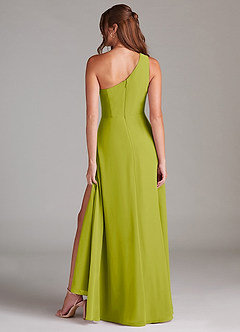 Azazie Brooke Bridesmaid Dresses Lemongrass A-Line One Shoulder Chiffon Dress image6