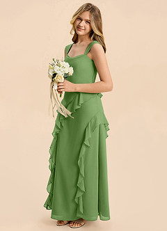 Azazie Sloane Junior Basil A-Line Sweetheart Neckline Chiffon Dress image5