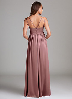 Azazie Emree Maternity Bridesmaid Dresses A-Line Stretch Satin Floor-Length Dress with Pockets image2