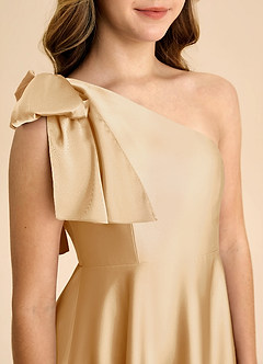 Azazie Penguin Junior Klä av A-Line i Stretch Satin Rosett image7