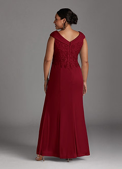 Azazie Calathea Mother of the Bride Dresses Burgundy A-Line Lace Dress image9