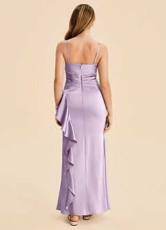 Azazie Lyla Junior Robe Sirène en Satin extensible Plissée Frostiges Flieder image2
