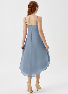 Azazie Mariam Junior Linia A Pofałdowany Szyfon Asymetryczny Młodsza druhna Sukienka image6