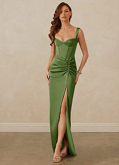 Christian Siriano Bridal for Azazie 1017 Bridesmaid Dresses Juniper Sheath Sweetheart Neckline Stretch Satin Dress image1