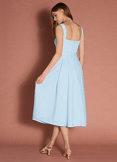 Elior Sky Blue Bow Midi Dress image7