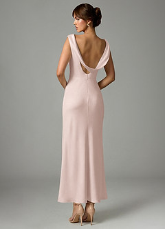 Azazie Kieryn Abiti da Damigella Abito Sirena in Raso Elasticizzato Plissettato Rosa Rossore image5