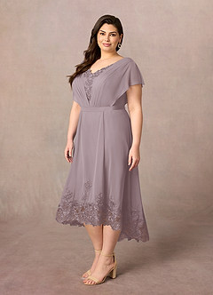 Azazie Palana Mother of the Bride Dresses Dusk A-Line Lace Chiffon Dress image7
