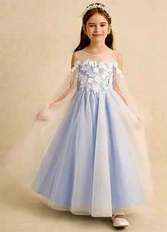 Azazie Zimi Blumenmädchenkleider Ballkleid Herzausschnitt Tüll Kleid Eis image7