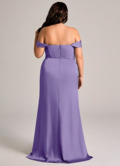 Azazie Johana Bridesmaid Dresses Tahiti Mermaid Off the Shoulder Stretch Satin Convertible Dress image9