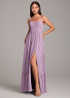 Azazie Kailee Bridesmaid Dresses Wisteria A-Line with Pockets Chiffon Dress image5