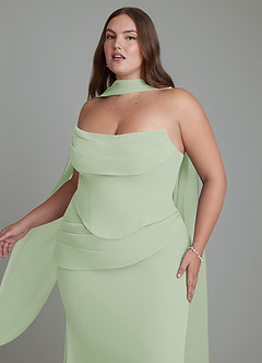 Azazie Sorrel Bridesmaid Dresses Dusty Sage Mermaid Corset Chiffon Dress image11