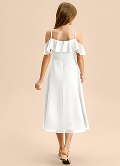 Azazie Kamilla Junior Linia A Zza ramienia Szyfon Długość herbaty Młodsza druhna Sukienka image2