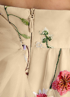 Azazie Peppa Flower Girl Dresses Classic Champagne A-Line Sweetheart Neckline Tulle Dress image7