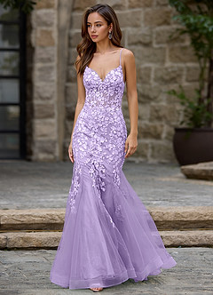 Dentelle Viola Abito da ballo a sirena image5