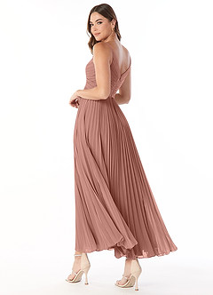 Azazie Raychelle Bridesmaid Dresses Cedar Rose A-Line V-Neck Chiffon Dress image4