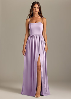 Azazie Calianna Bridesmaid Dresses Frosted Lilac A-Line Off the Shoulder Stretch Satin Convertible Dress image9