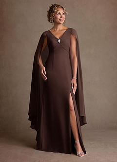 Azazie Boudica Klänningar till brudens mor Klä A-Line i Chiffong Plisserad Ganache image3