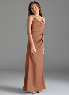 Azazie Maci Junior Klä av Sjöjungfru i Stretch Satin Plisserad image4