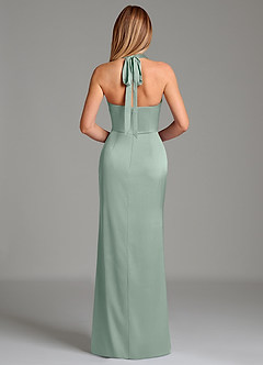 Azazie Serenity Bridesmaid Dresses Agave Mermaid Sweetheart Neckline Stretch Satin Dress image6