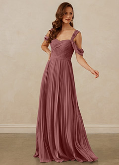 Christian Siriano Bridal for Azazie 1013 Bridesmaid Dresses Desert Rose A-Line Off the Shoulder Chiffon Dress image7