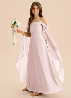 Azazie Moana Junior Klä av A-Line i Chiffong Plisserad image5