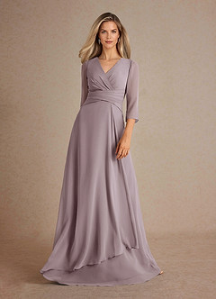 Azazie Mayfield vestidos de madre de la novia Vestido de Atardecer de Gasa de Corte En A con Plisado image5