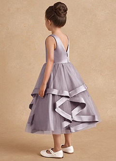 Azazie Posy Flower Girl Dresses Dusk A-Line Beaded Tulle Dress image2