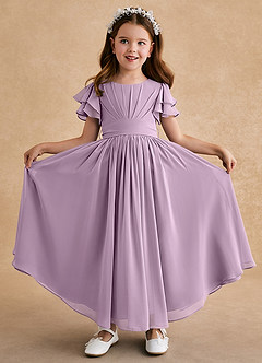 Azazie Ali Flower Girl Dresses Wisteria A-Line Pleated Chiffon Dress image1