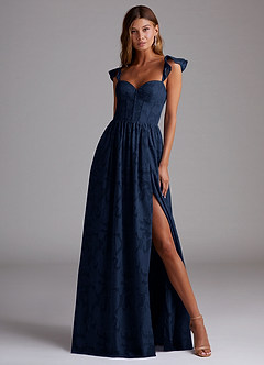 Evelyn Navy Corset Maxi Dress image3